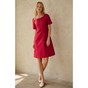 Theory S Red Shift Dress Professional Workwear Minimalist Designer